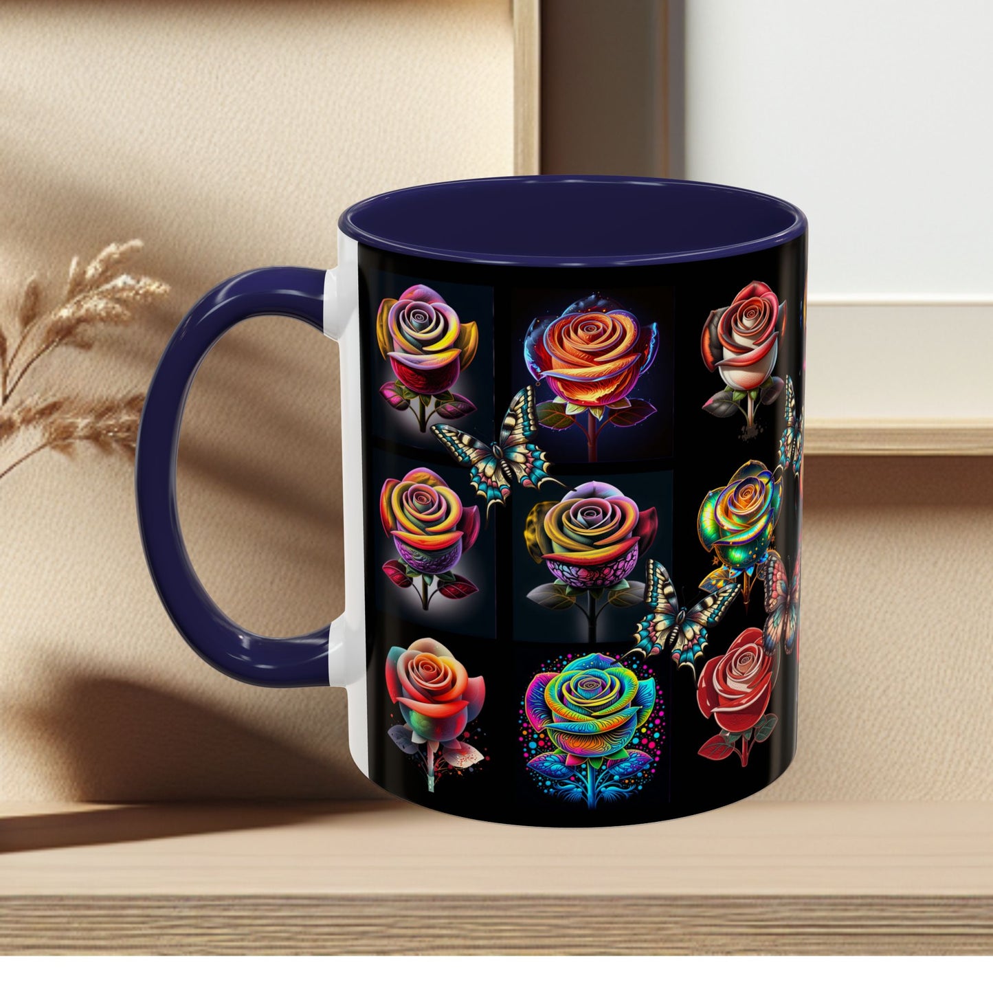 Floral Accent Mug - Perfect Gift for Garden Lovers