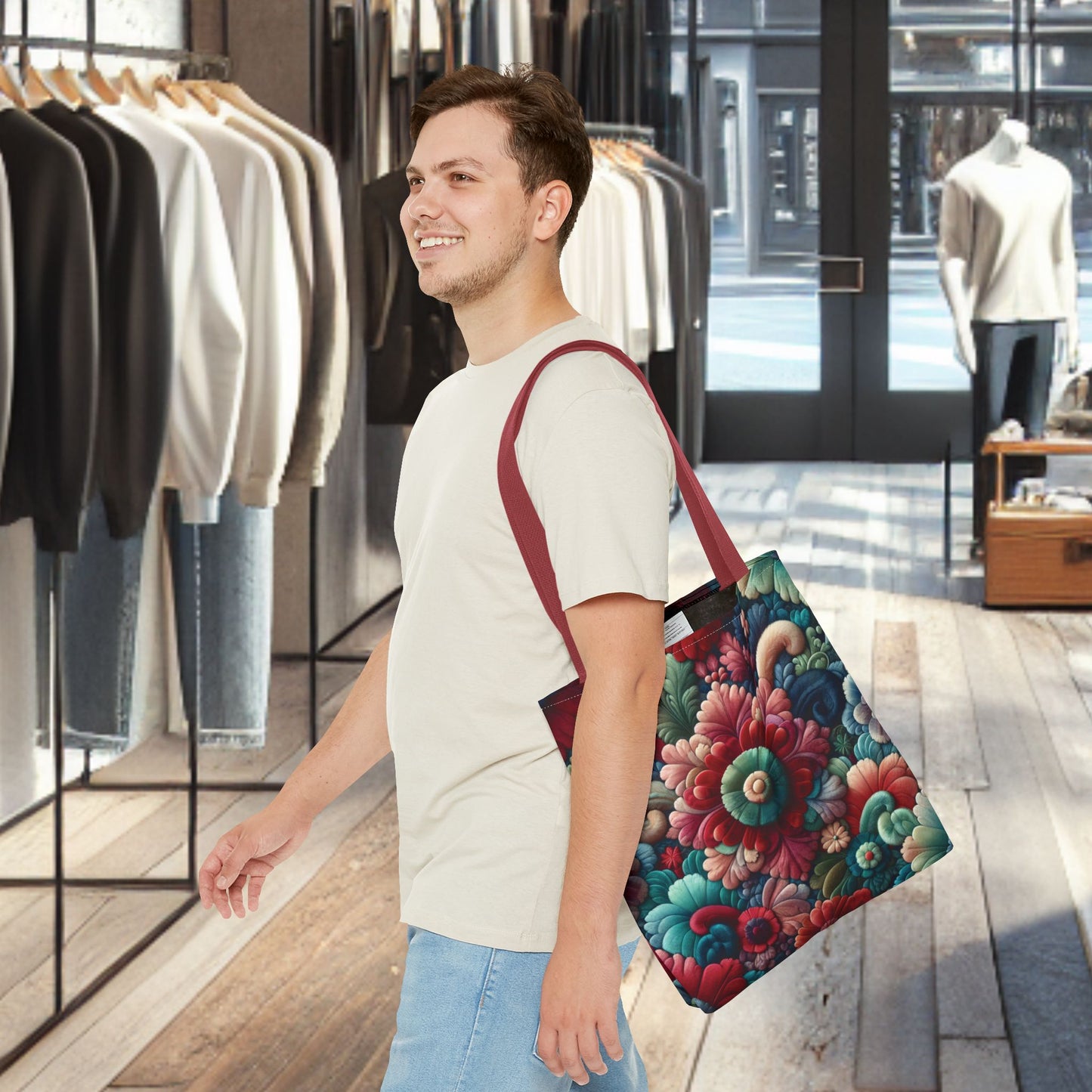 Beautiful Flower Tote Bag — Floral All-Over Print Tote