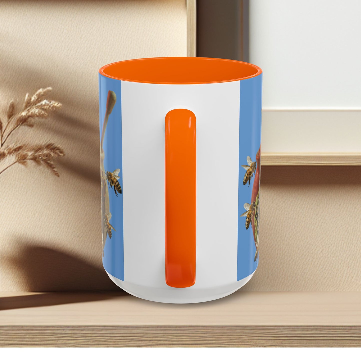 Oh Honey Honey Ceramic Coffee Mug — "Sweet Things Are Made By Bees" Honey Bee Accent Mug