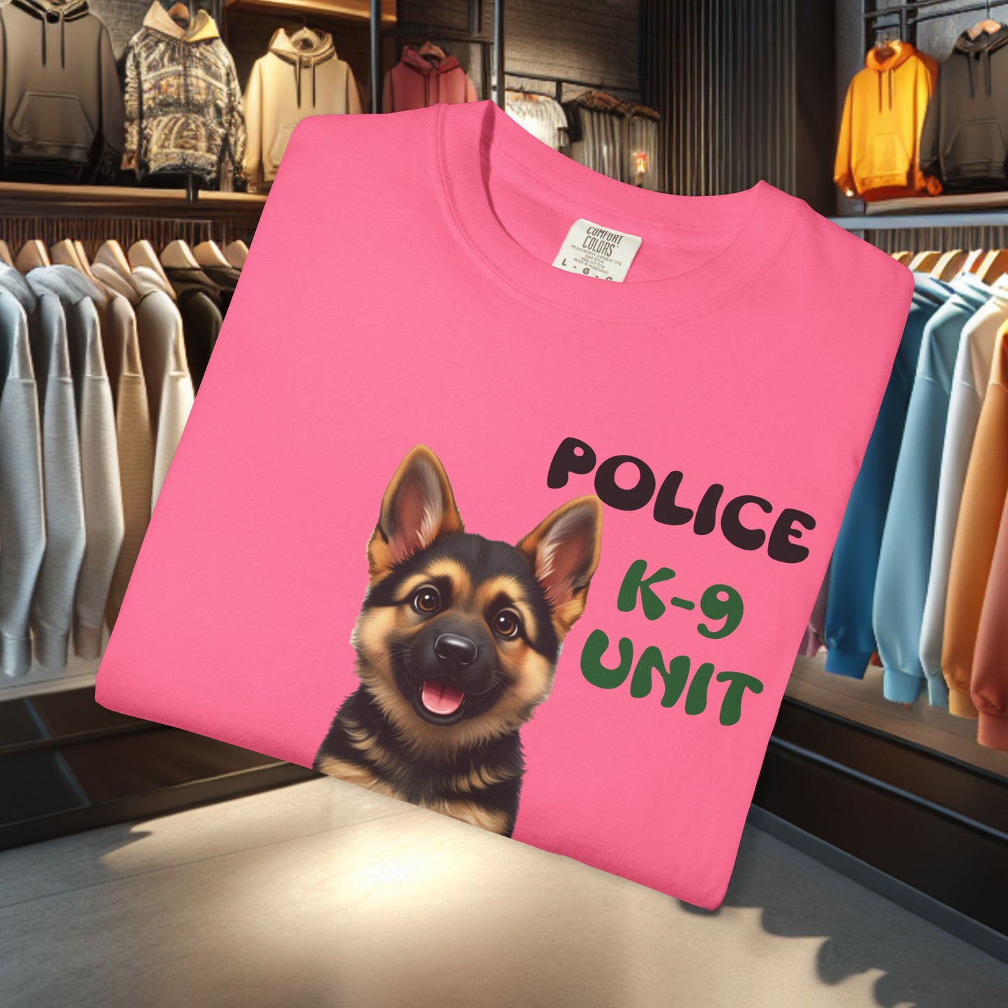K-9 Training German Shepherd Puppy Tee — Garment-Dyed T-Shirt
