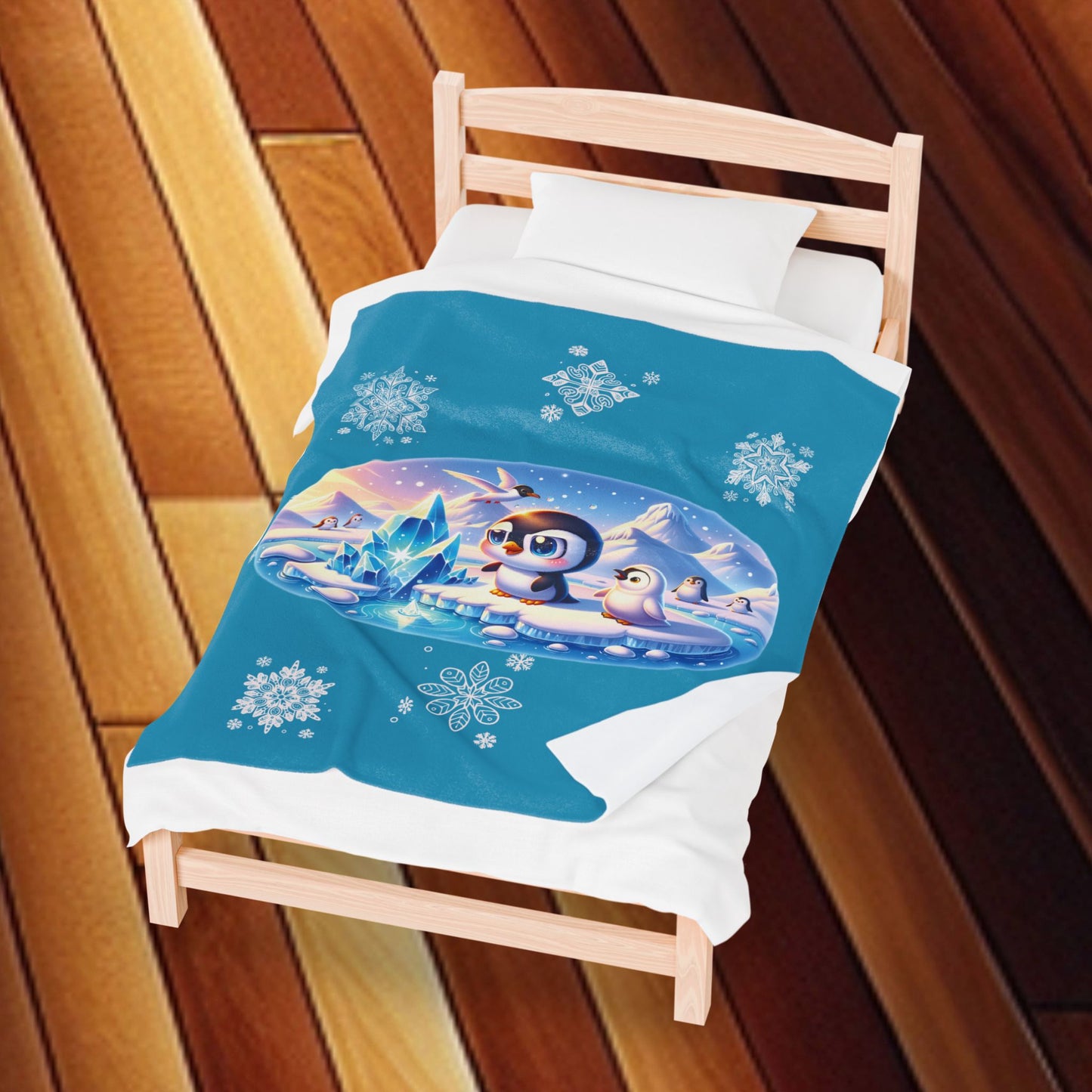 Penguin On Ice - Velveteen Plush Blanket