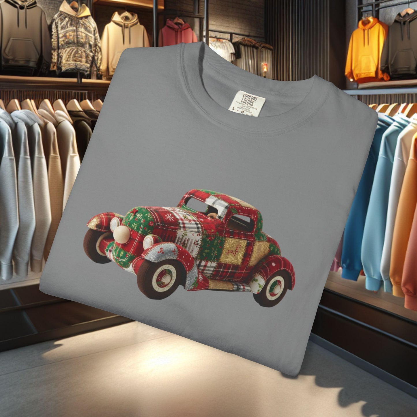 Patchwork Hot Rod T-Shirt — "pho" Patchwork Garment-Dyed