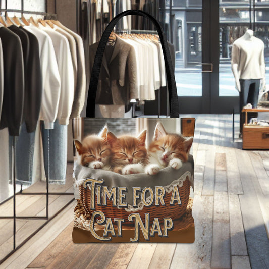 Tote Bag -Time For a Cat Nap Tote Bag (AOP)