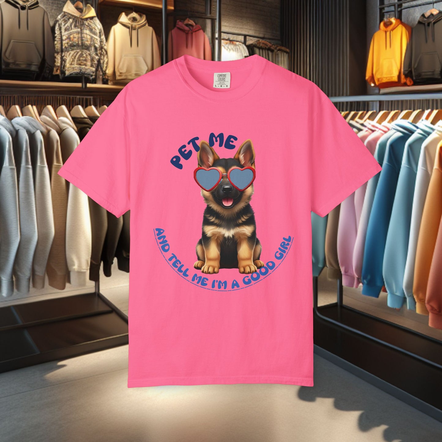 Copy of German Sheperd Puppy Tee — "Pet Me" Dyed T-Shirt