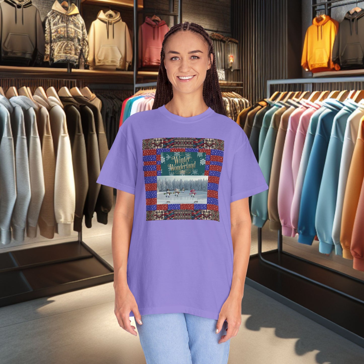 Vintage Winter Wonderland Ice Skating Snowmen/women Tee