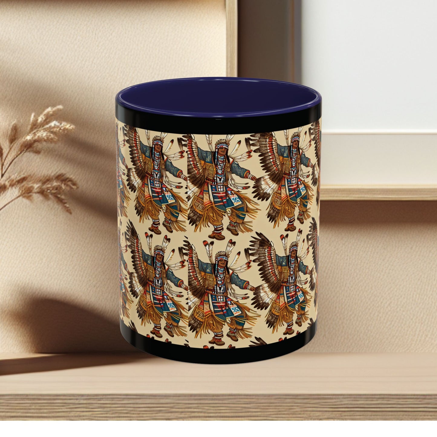 Mug- American Native Dancers Accent Coffee Mug (11, 15oz)