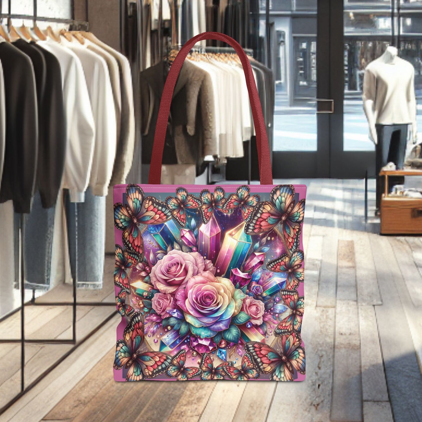 Butterfly Floral Tote Bag