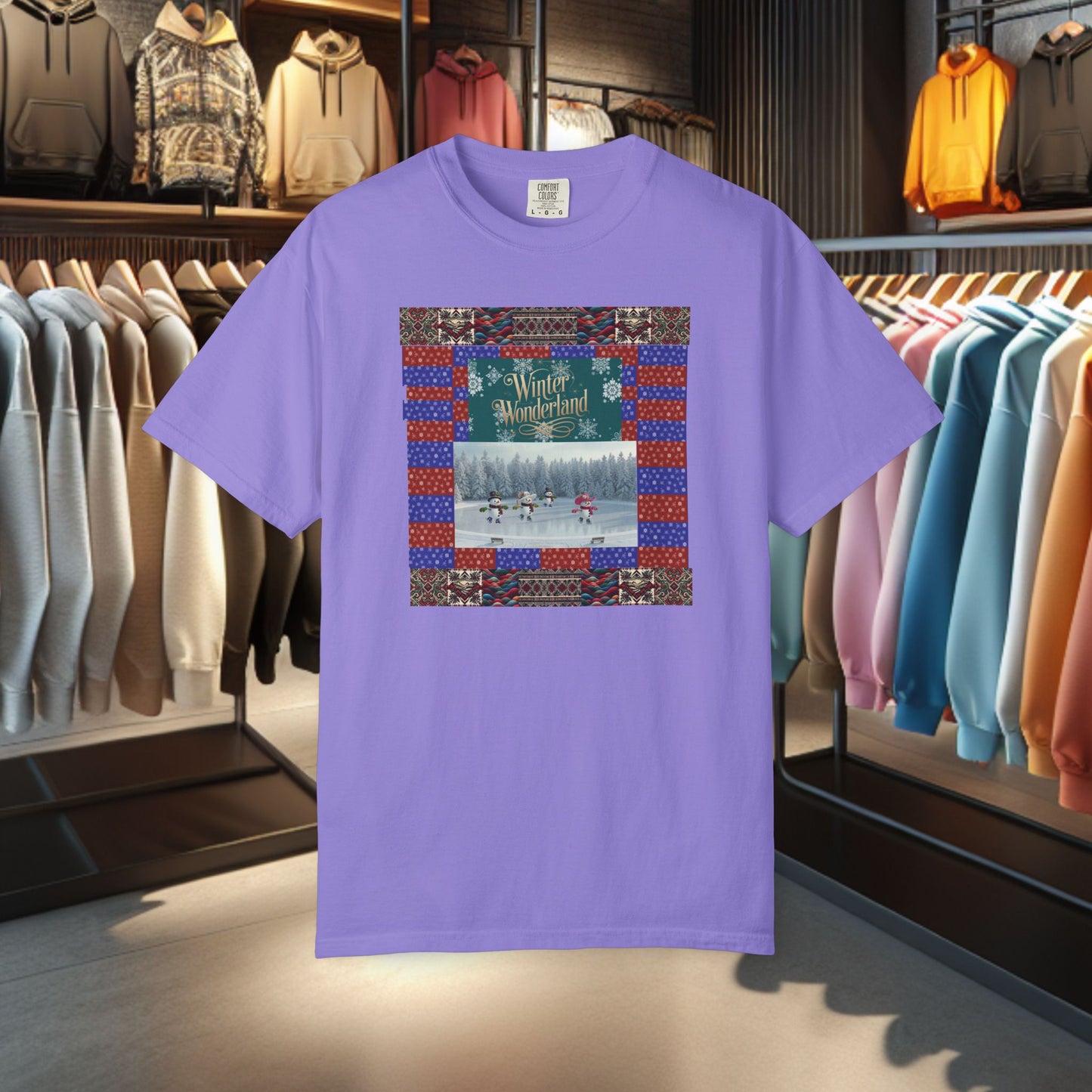 Vintage Winter Wonderland Ice Skating Snowmen/women Tee