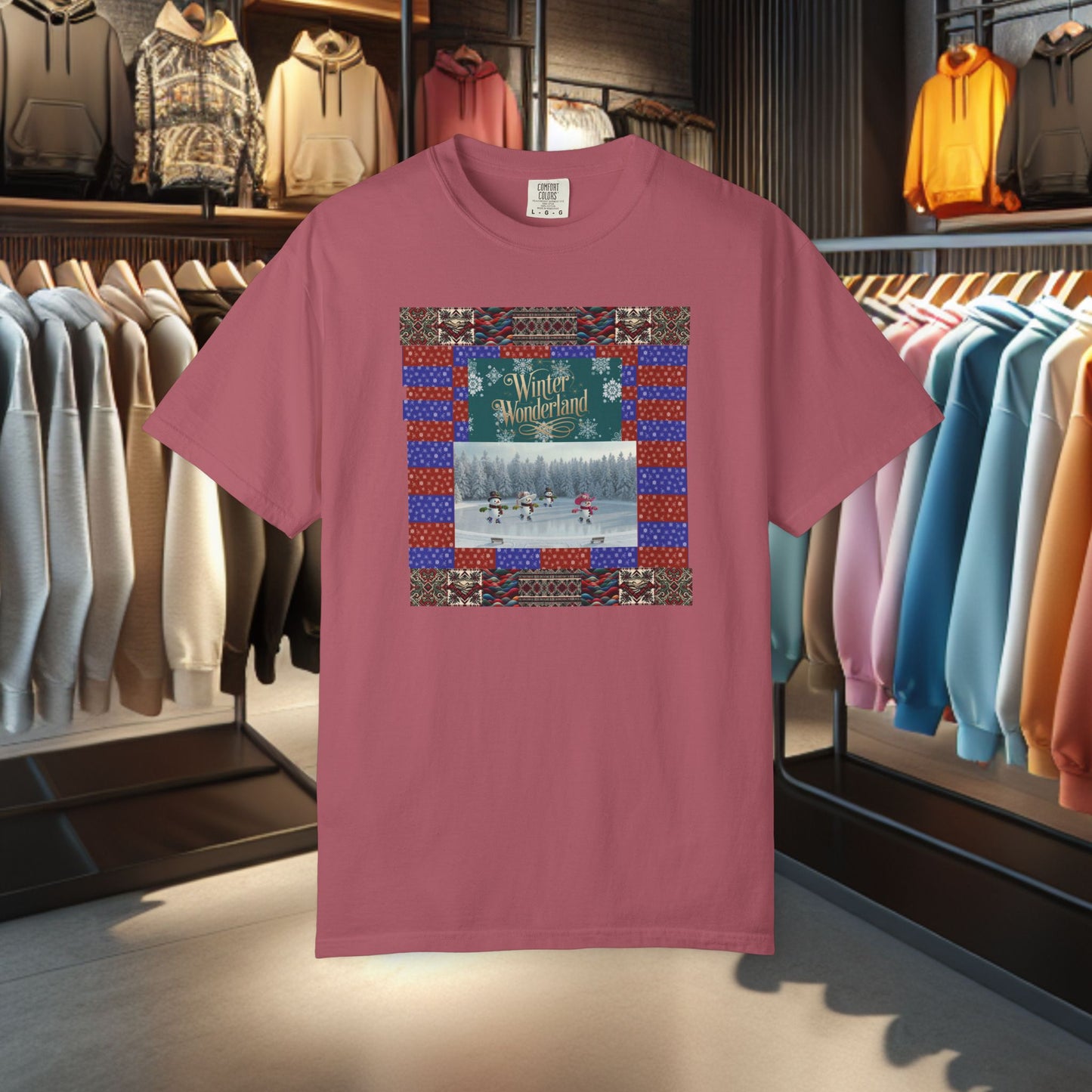 Vintage Winter Wonderland Ice Skating Snowmen/women Tee