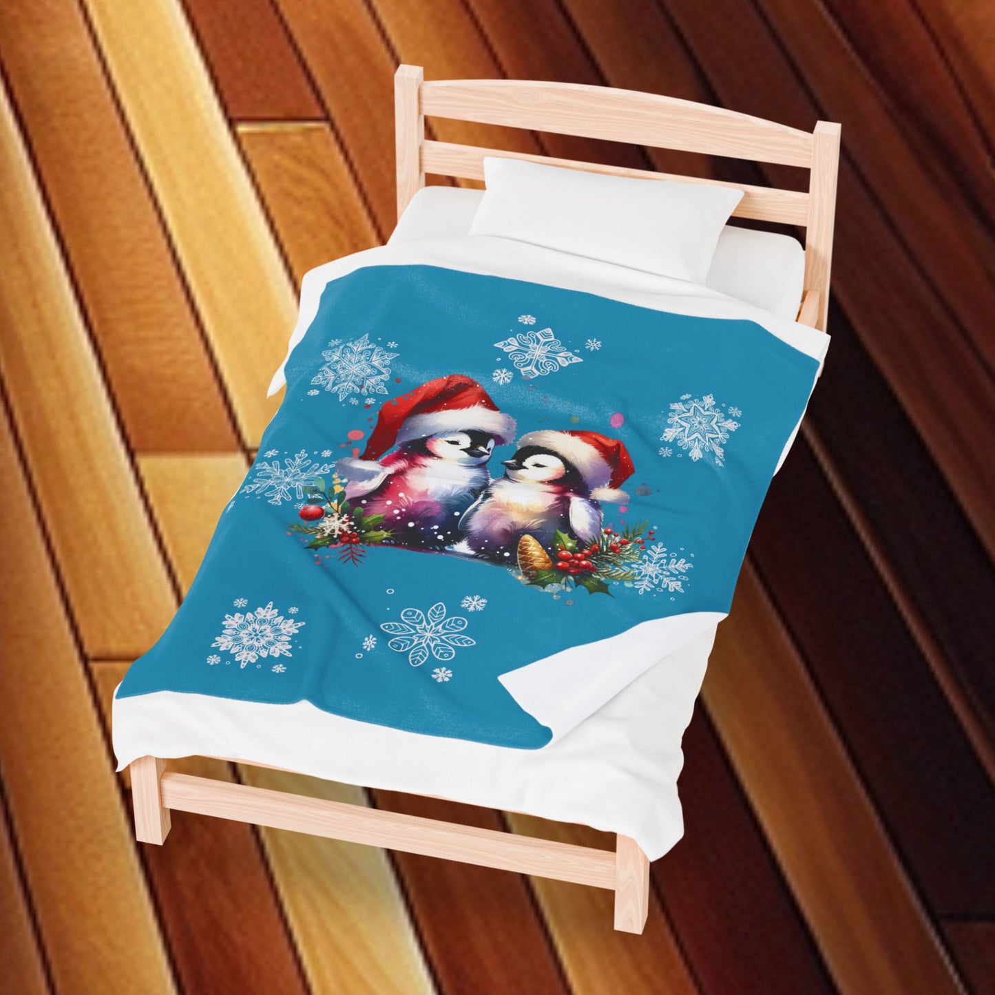 Penguin Love - Velveteen Plush Blanket