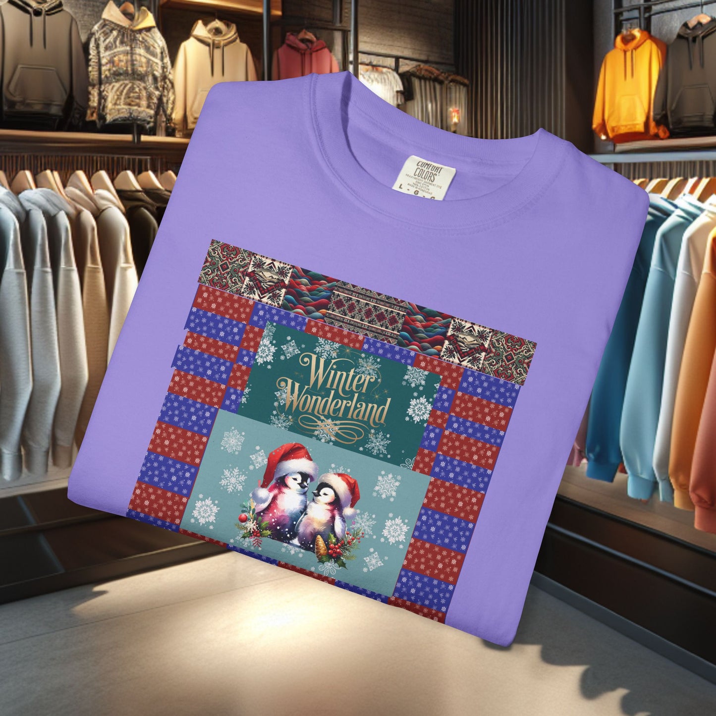 Vintage Winter Wonderland Penguins in Love T-shirt