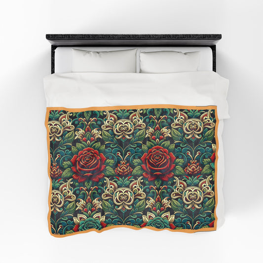 Blanket 60X80- Rose Garden Velveteen Plush Blanket
