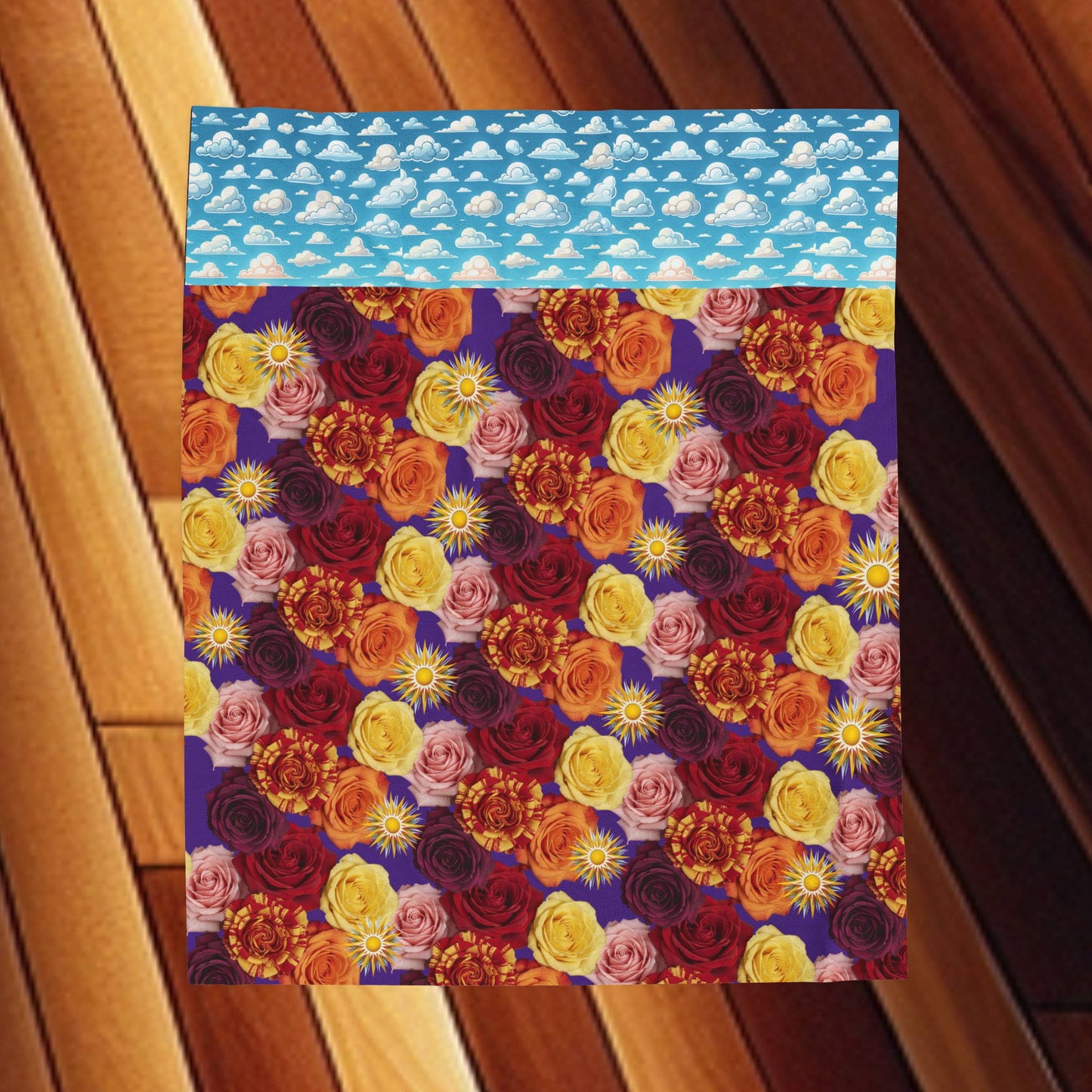 Roses Velveteen Plush Blanket — Soft Floral Rose Throw