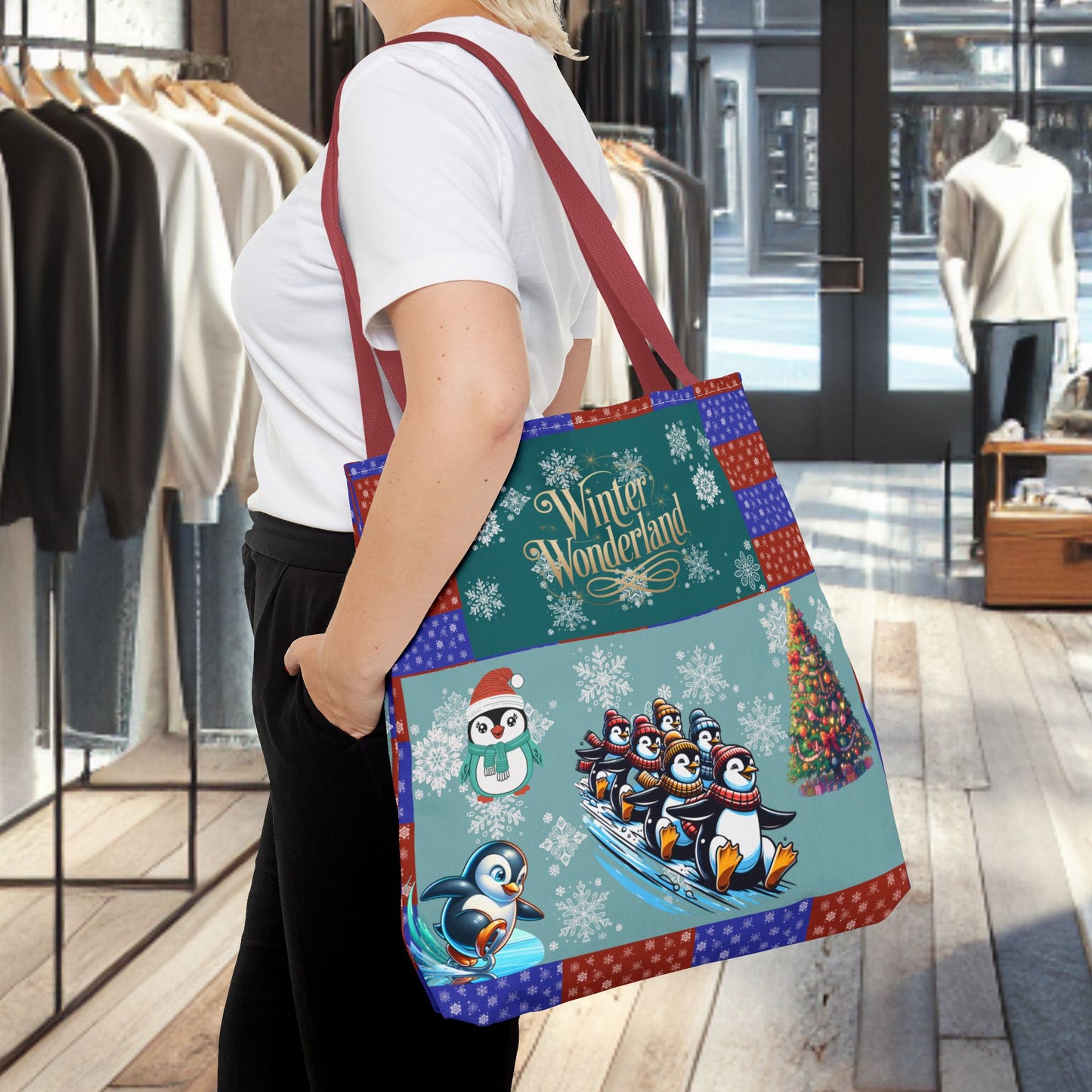 Winter Wonderland Penguin Tote Bag — All-Over Print