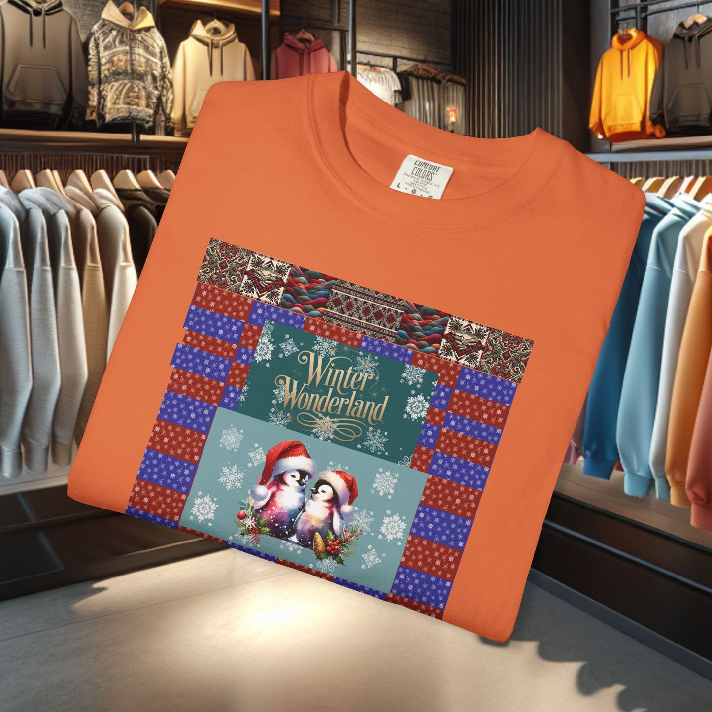 Vintage Winter Wonderland Penguins in Love T-shirt