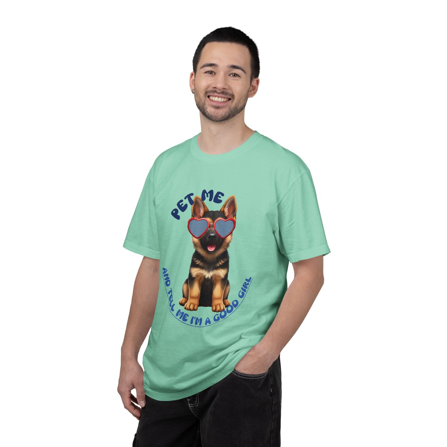 Copy of German Sheperd Puppy Tee — "Pet Me" Dyed T-Shirt