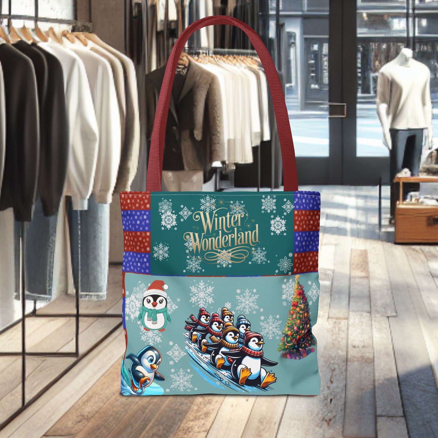 Winter Wonderland Penguin Tote Bag — All-Over Print