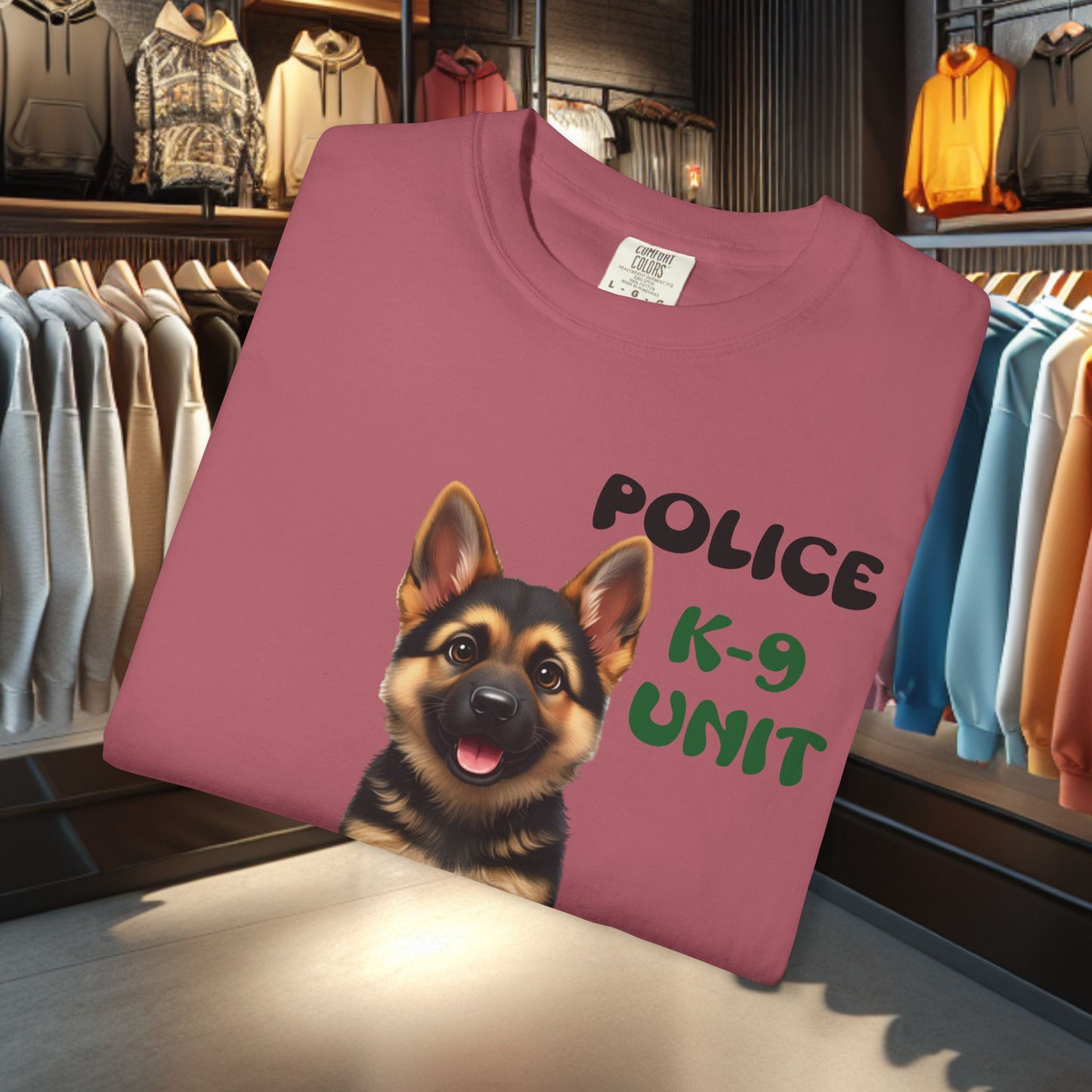 K-9 Training German Shepherd Puppy Tee — Garment-Dyed T-Shirt