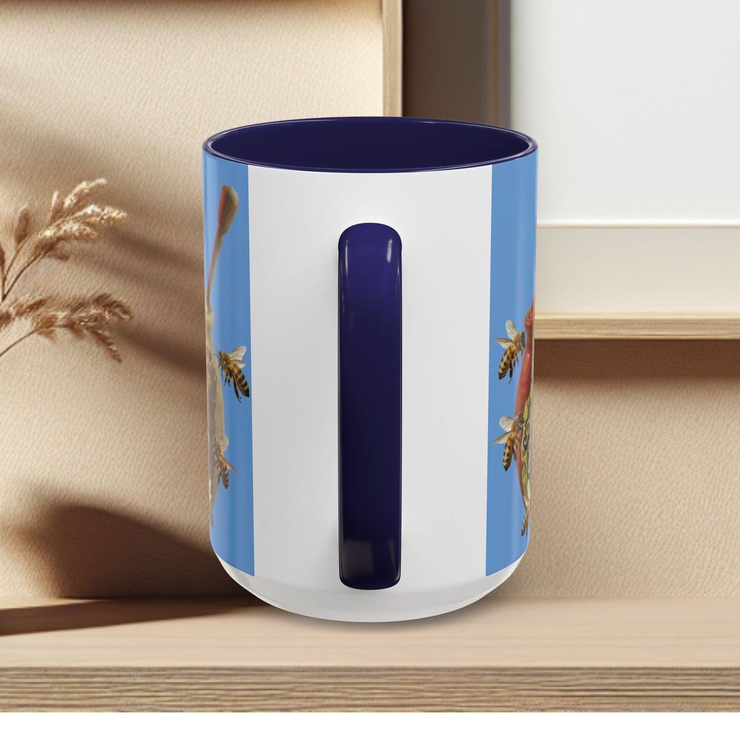 Oh Honey Honey Ceramic Coffee Mug — "Sweet Things Are Made By Bees" Honey Bee Accent Mug
