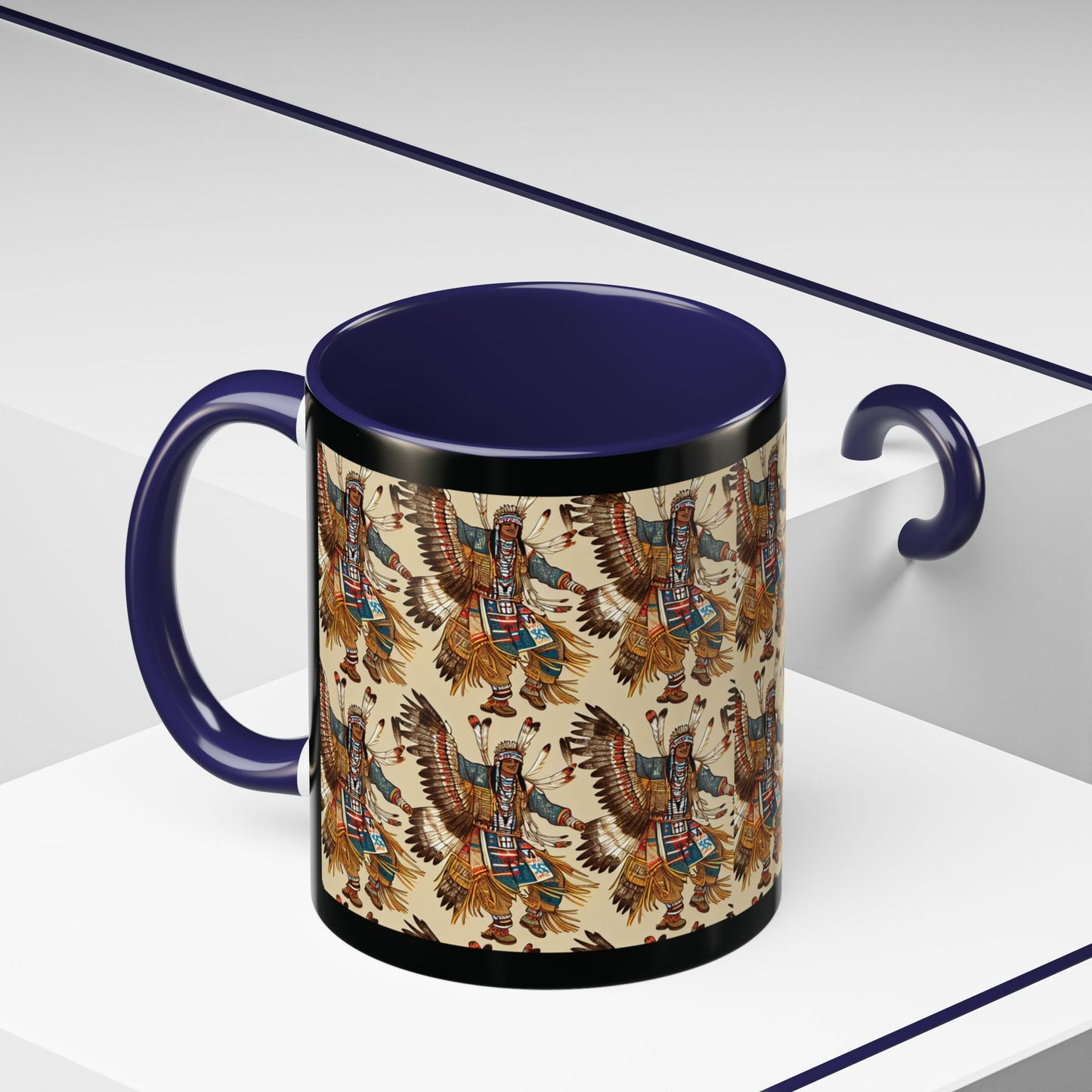 Mug- American Native Dancers Accent Coffee Mug (11, 15oz)