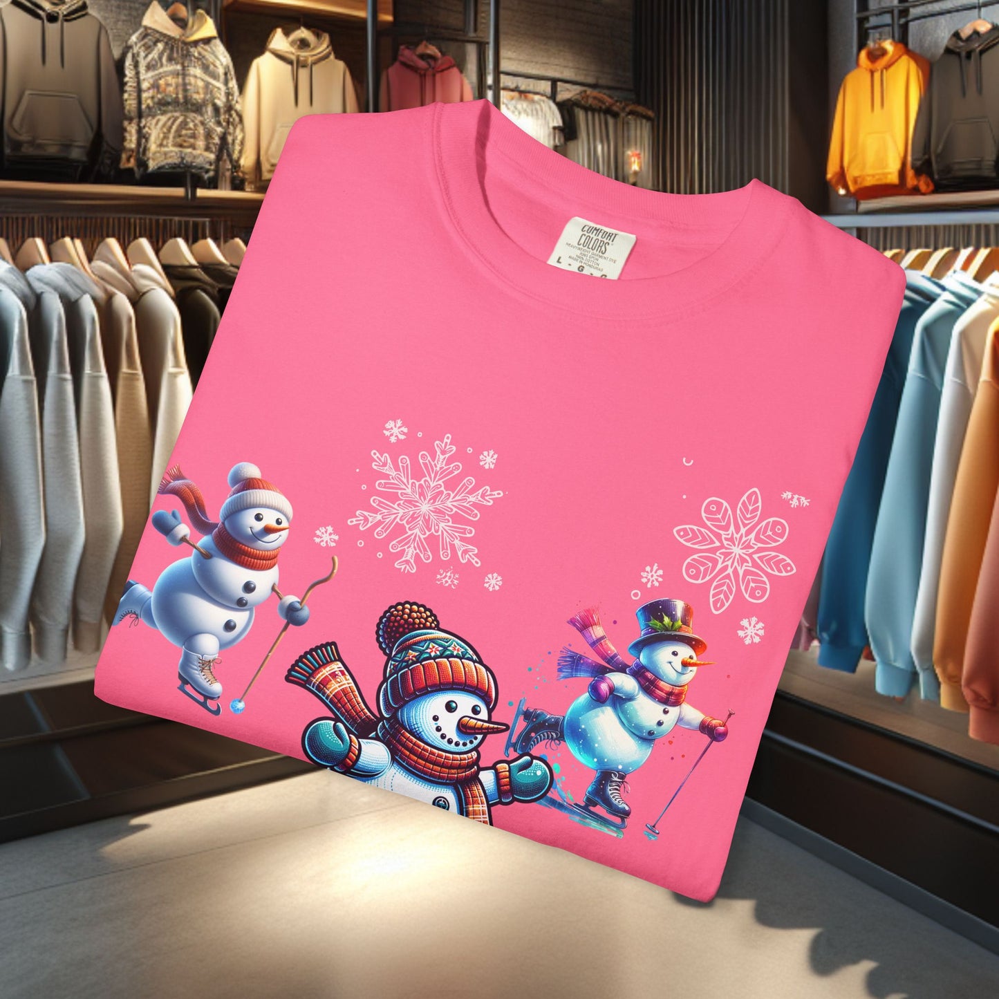 Skating Snowmen T-Shirt - Snowman Lover's Gift