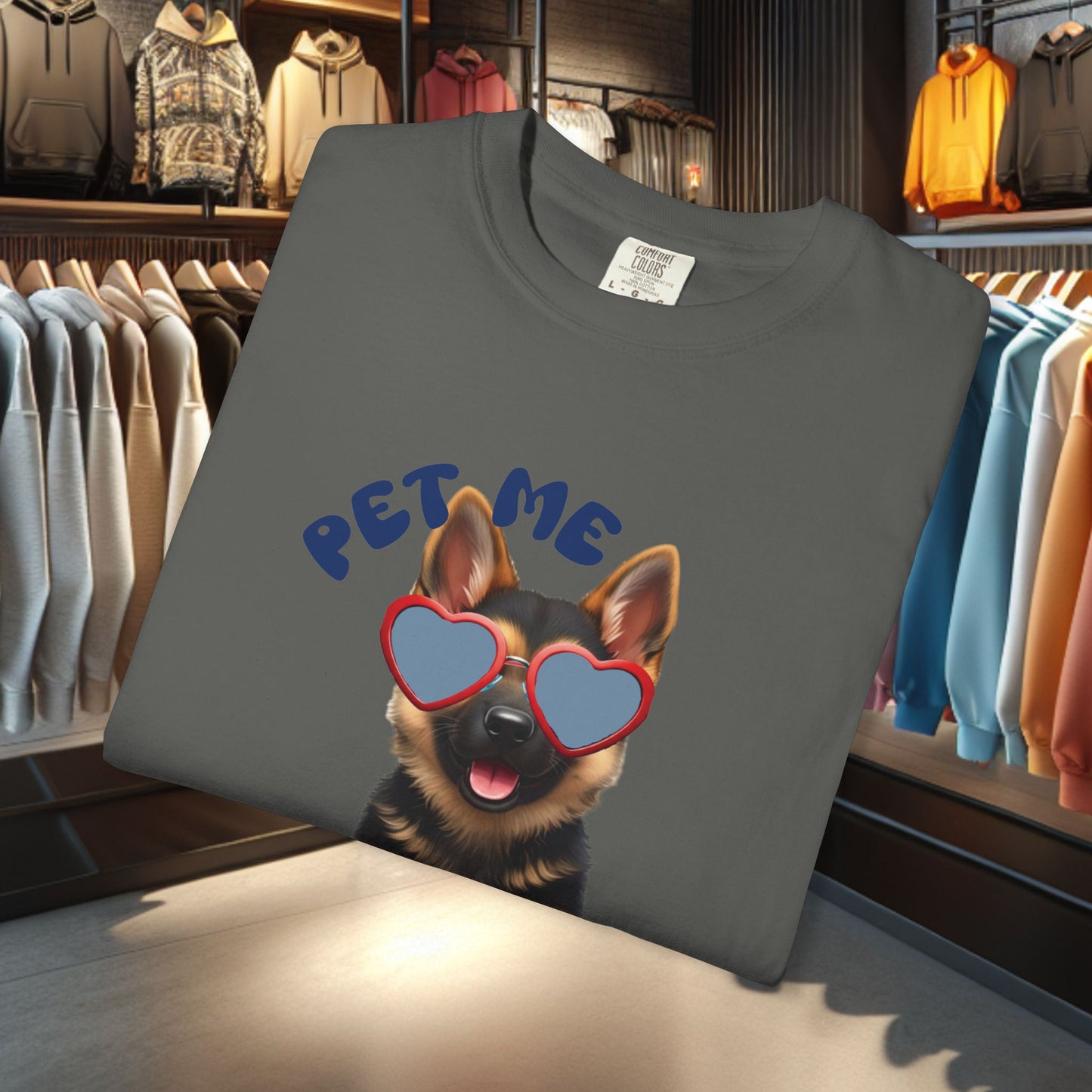 Copy of German Sheperd Puppy Tee — "Pet Me" Dyed T-Shirt