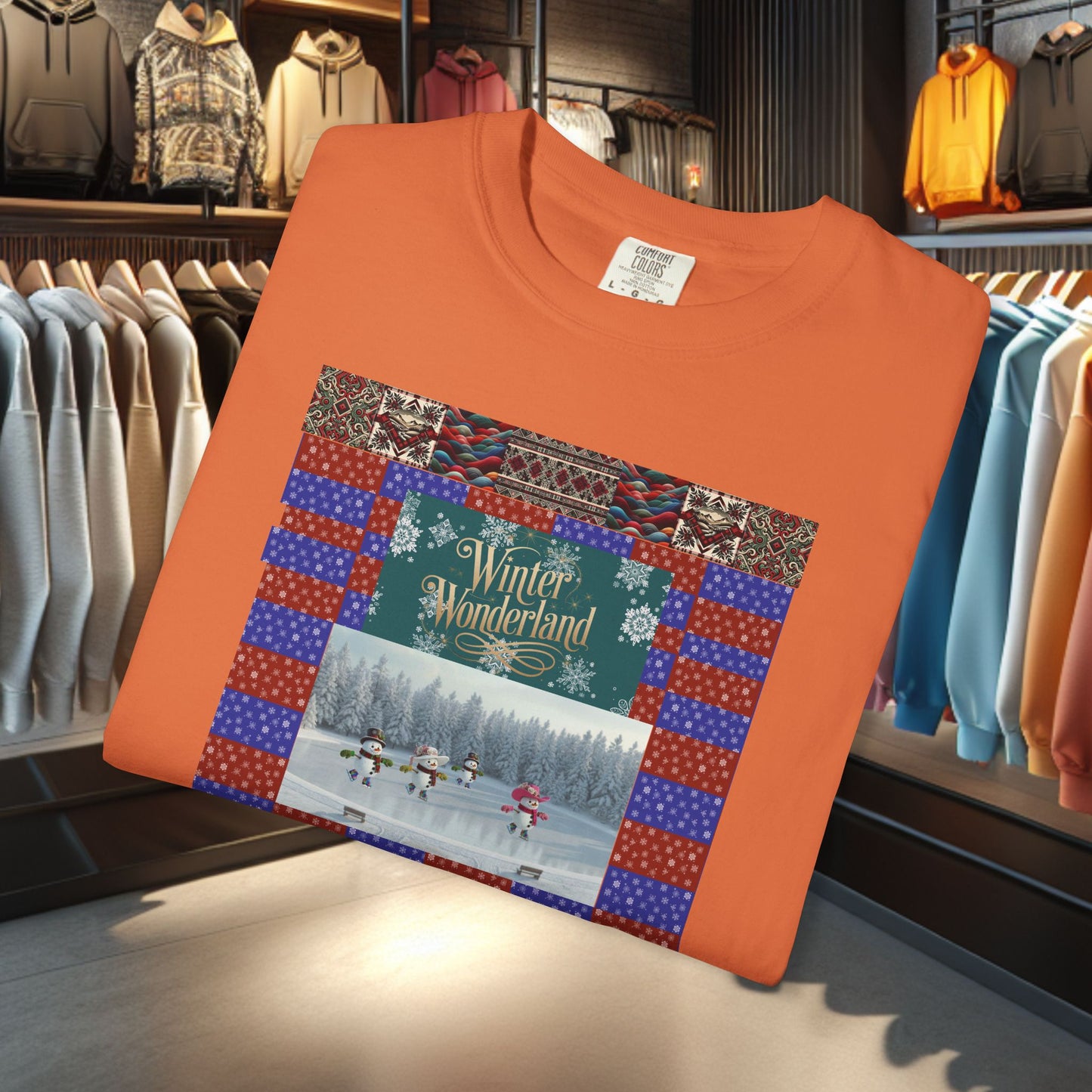 Vintage Winter Wonderland Ice Skating Snowmen/women Tee