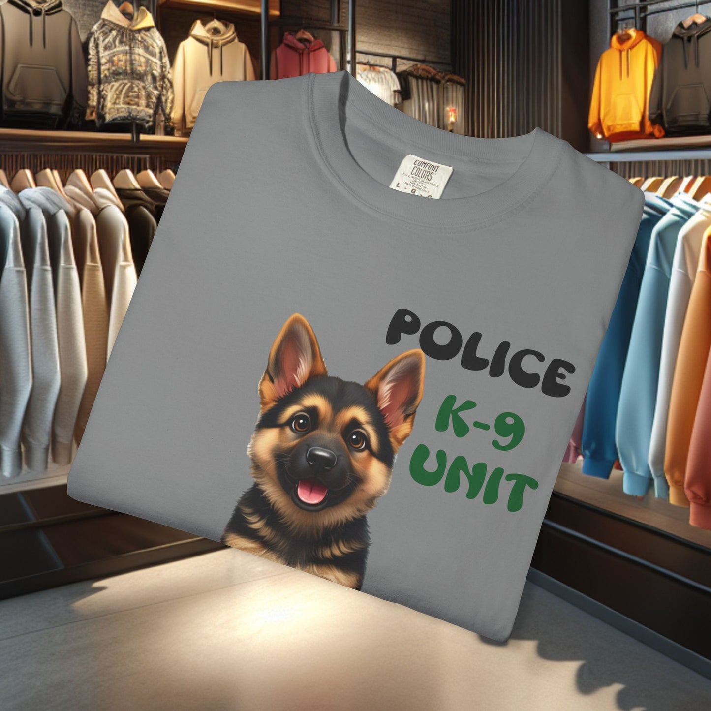 K-9 Training German Shepherd Puppy Tee — Garment-Dyed T-Shirt