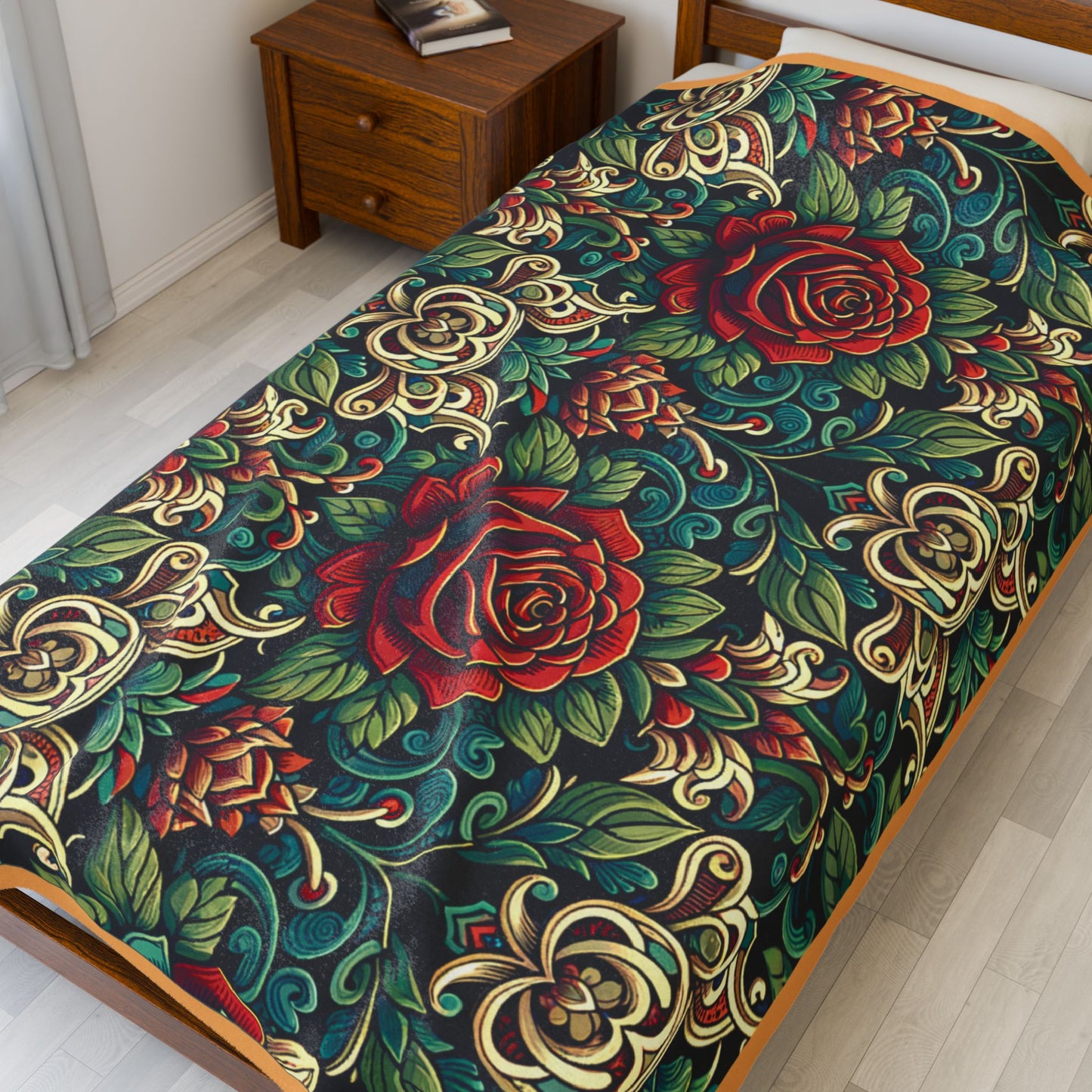 Blanket 60X80- Rose Garden Velveteen Plush Blanket