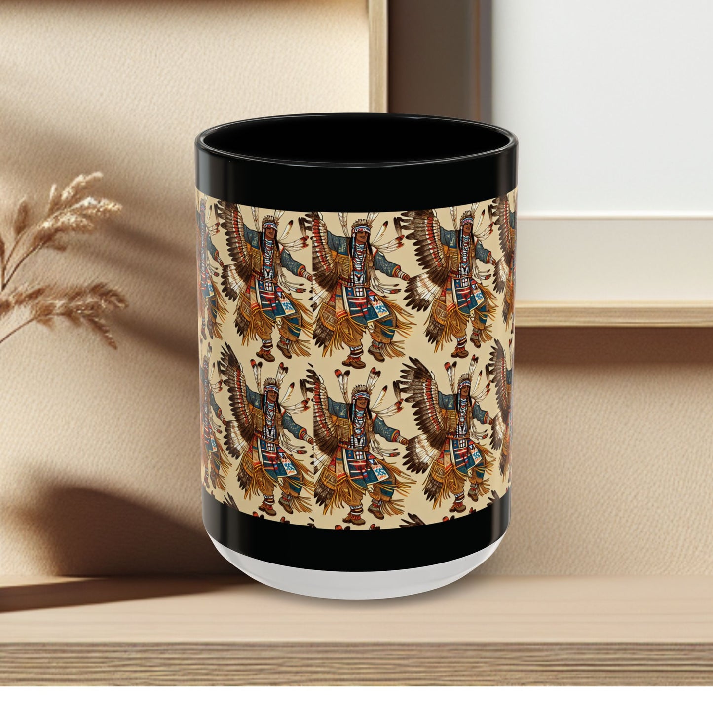 Mug- American Native Dancers Accent Coffee Mug (11, 15oz)
