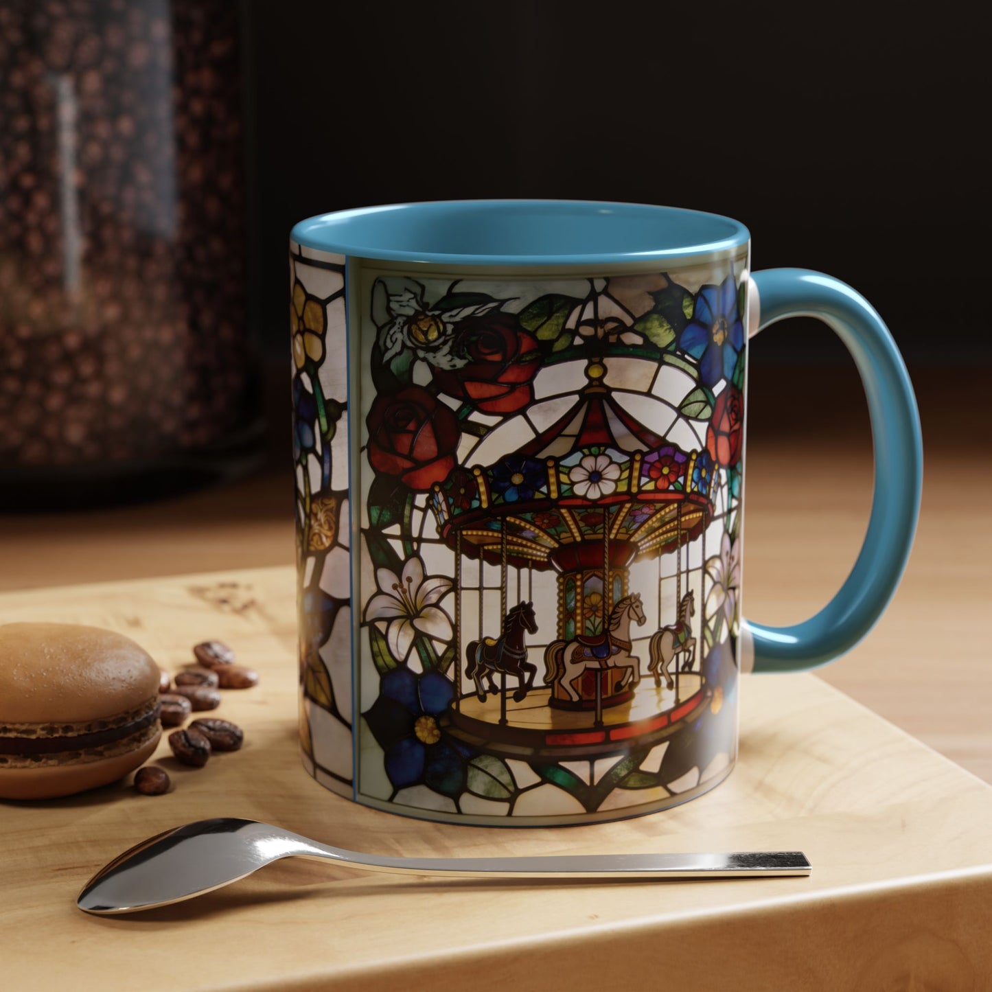 Stained Glass Carousel Accent Coffee Mug (11/15oz)
