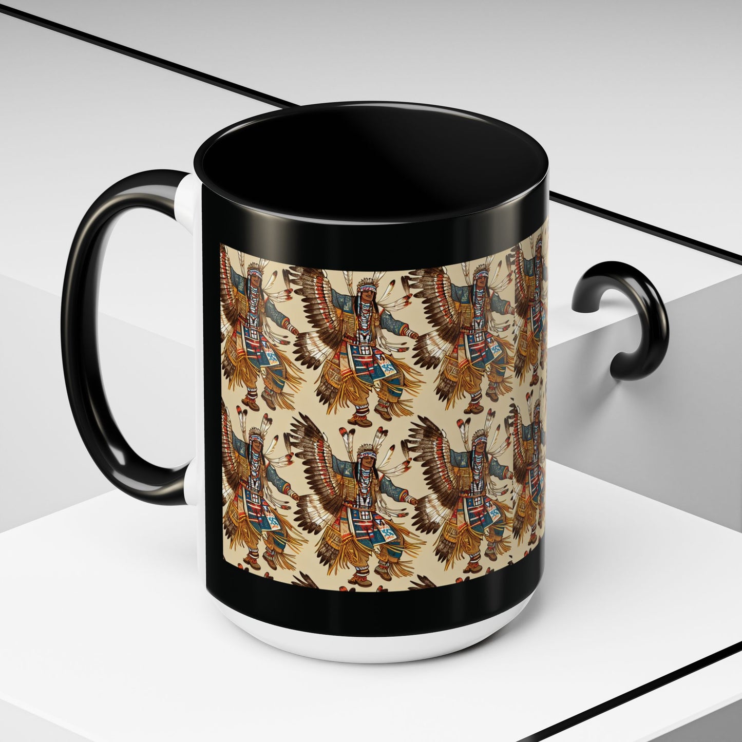 Mug- American Native Dancers Accent Coffee Mug (11, 15oz)