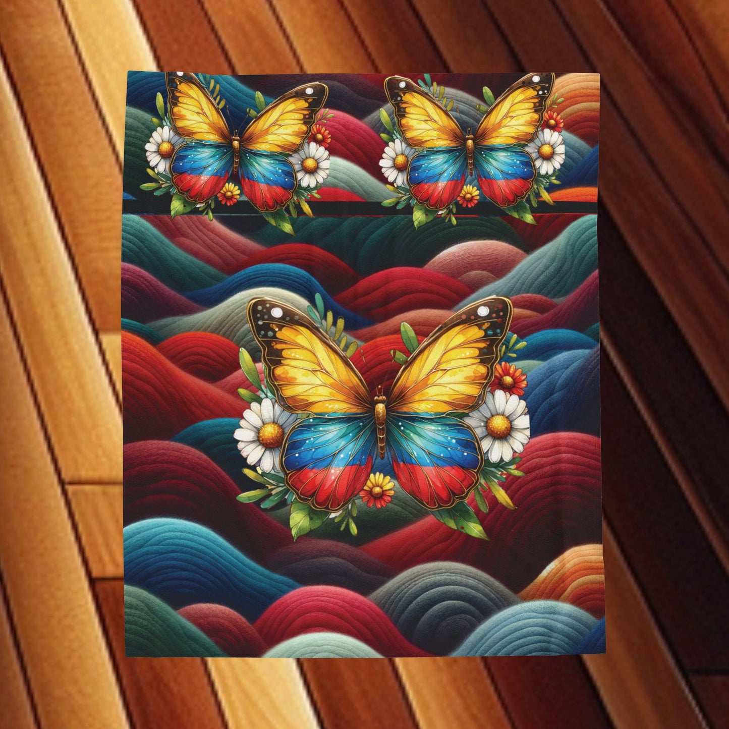 Pritty Butterfly Velveteen Plush Blanket — Cozy Colored Butterfly Throw