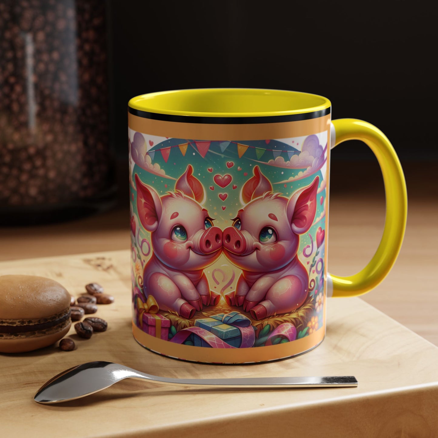 Coffee Mug Love Pigs Picknick 11, 15oz