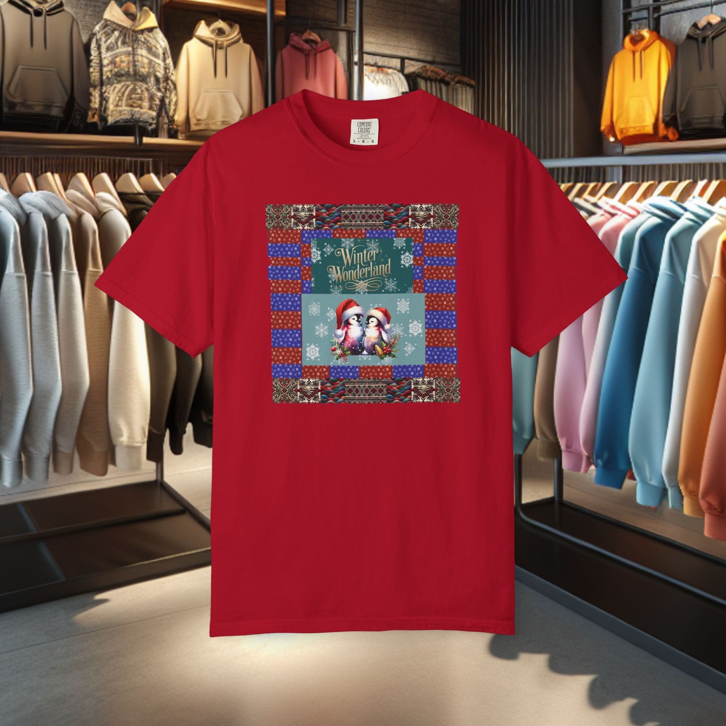 Vintage Winter Wonderland Penguins in Love T-shirt