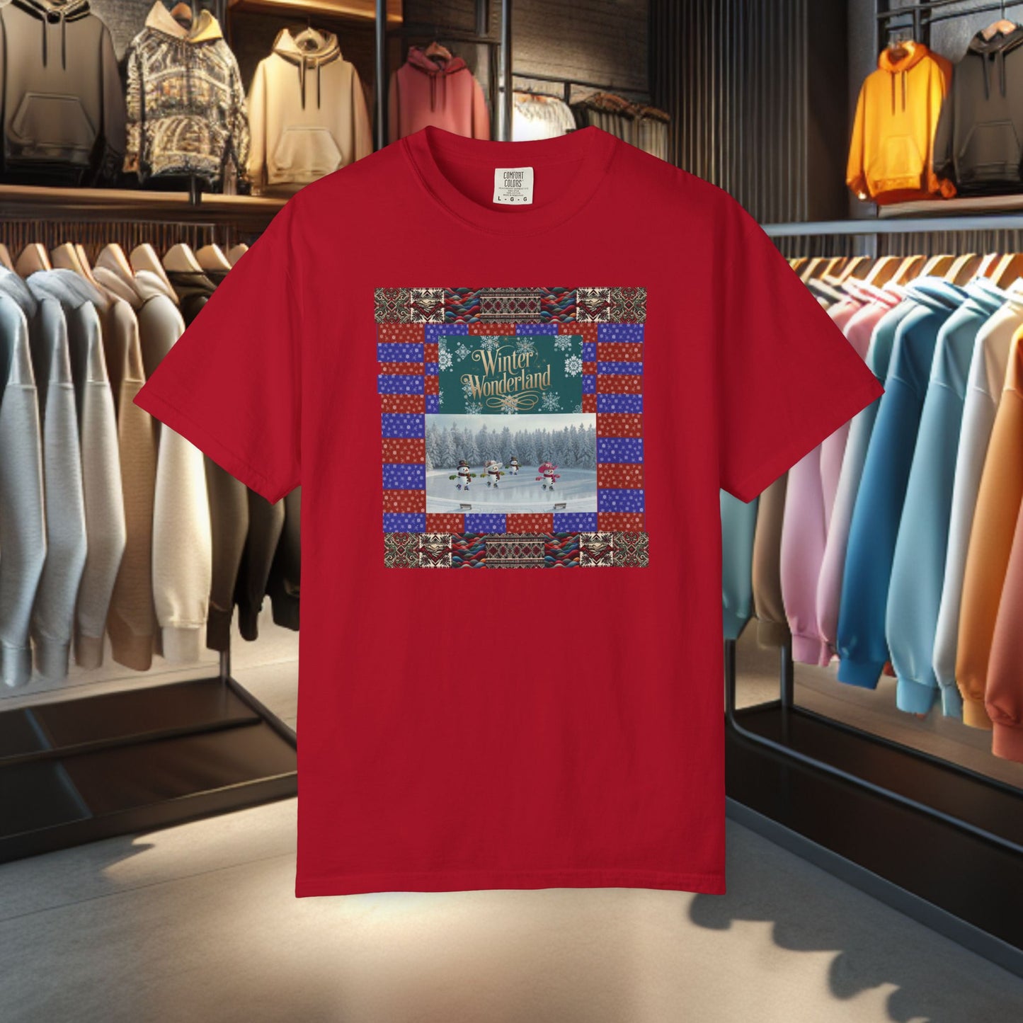 Vintage Winter Wonderland Ice Skating Snowmen/women Tee