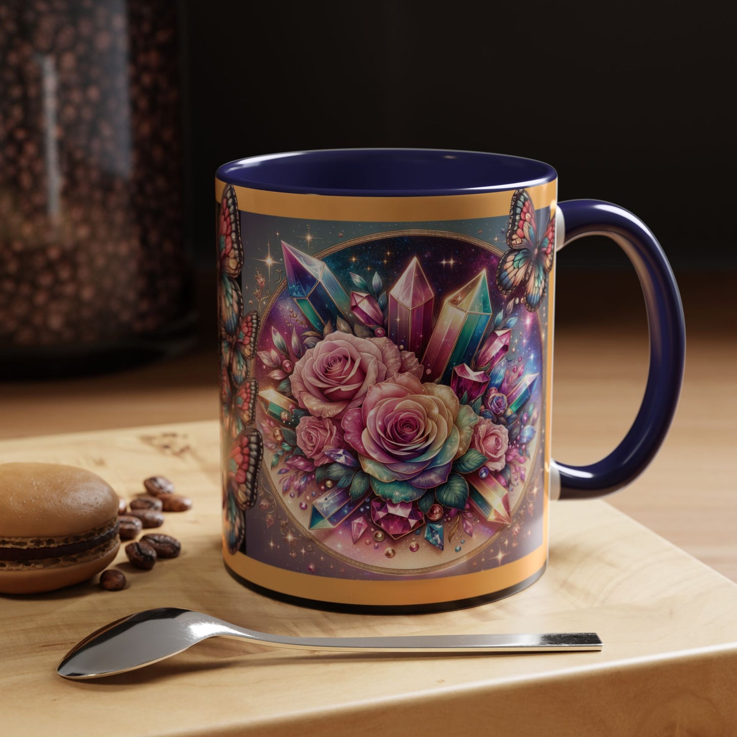 Coffee Mug Butterflys and Flowers