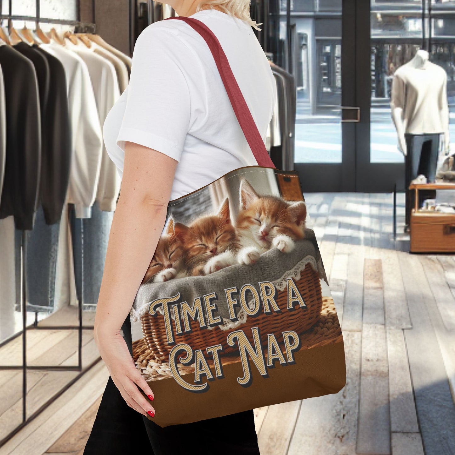 Tote Bag -Time For a Cat Nap Tote Bag (AOP)