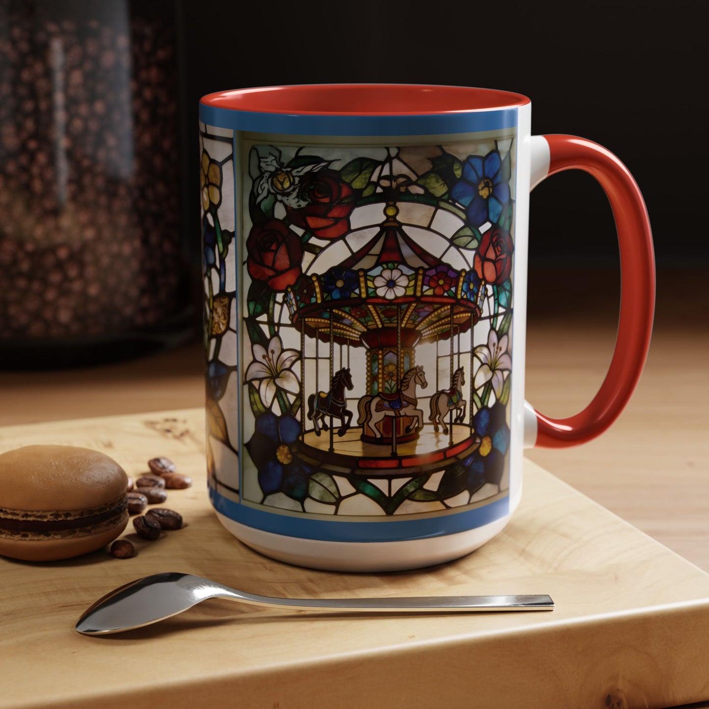 Stained Glass Carousel Accent Coffee Mug (11/15oz)