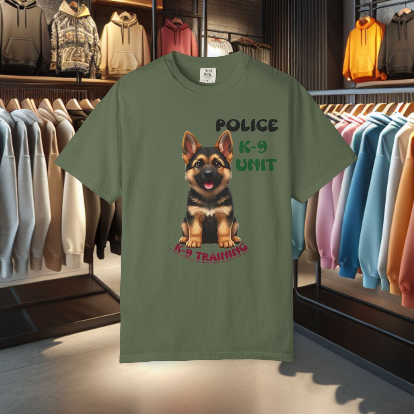 K-9 Training German Shepherd Puppy Tee — Garment-Dyed T-Shirt