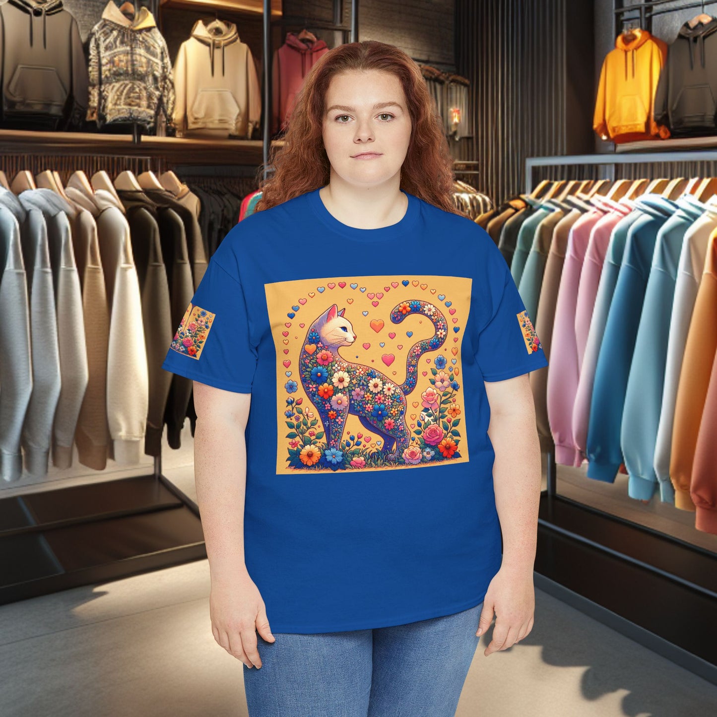 Loving Cat Flower Mozaic T-Shirt
