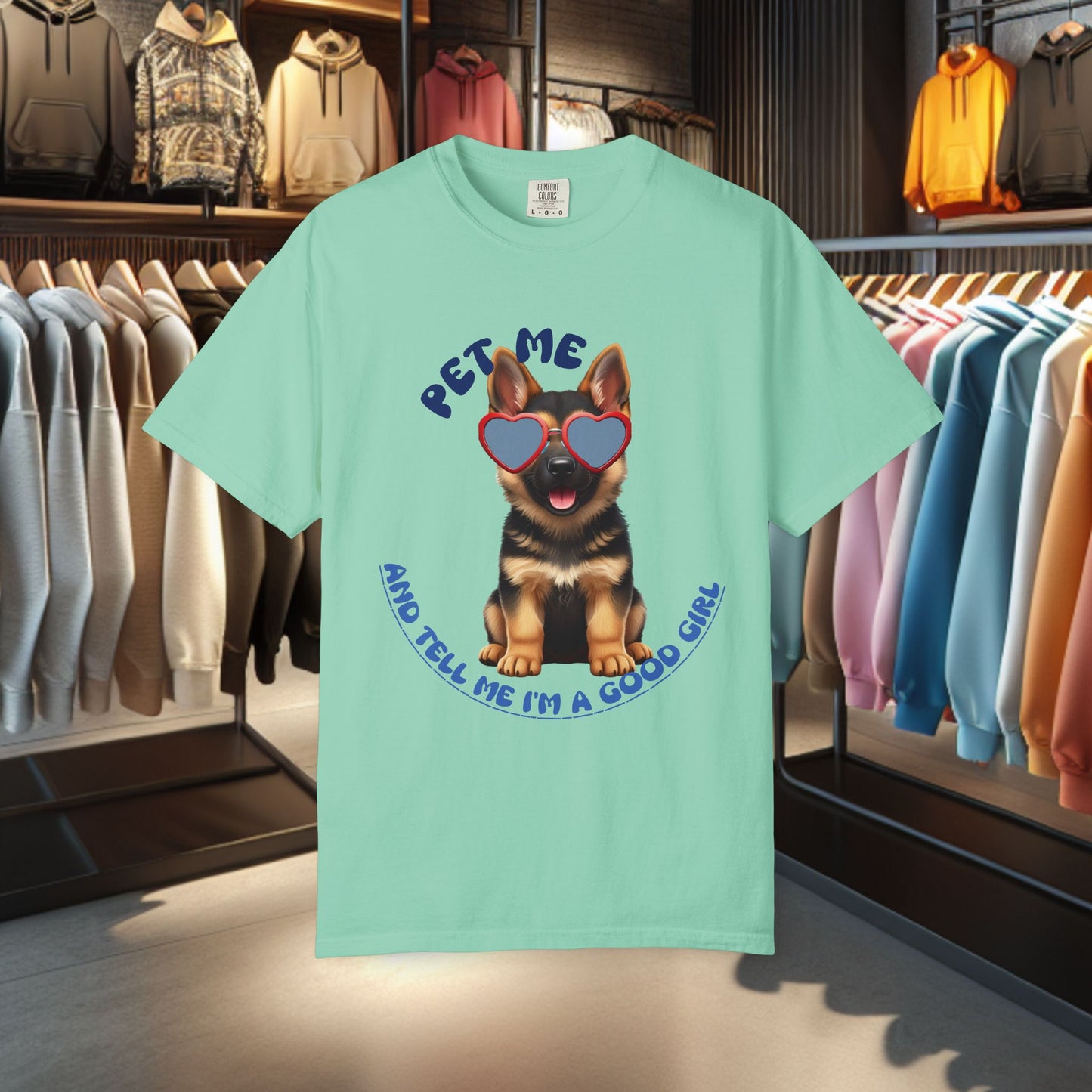 Copy of German Sheperd Puppy Tee — "Pet Me" Dyed T-Shirt