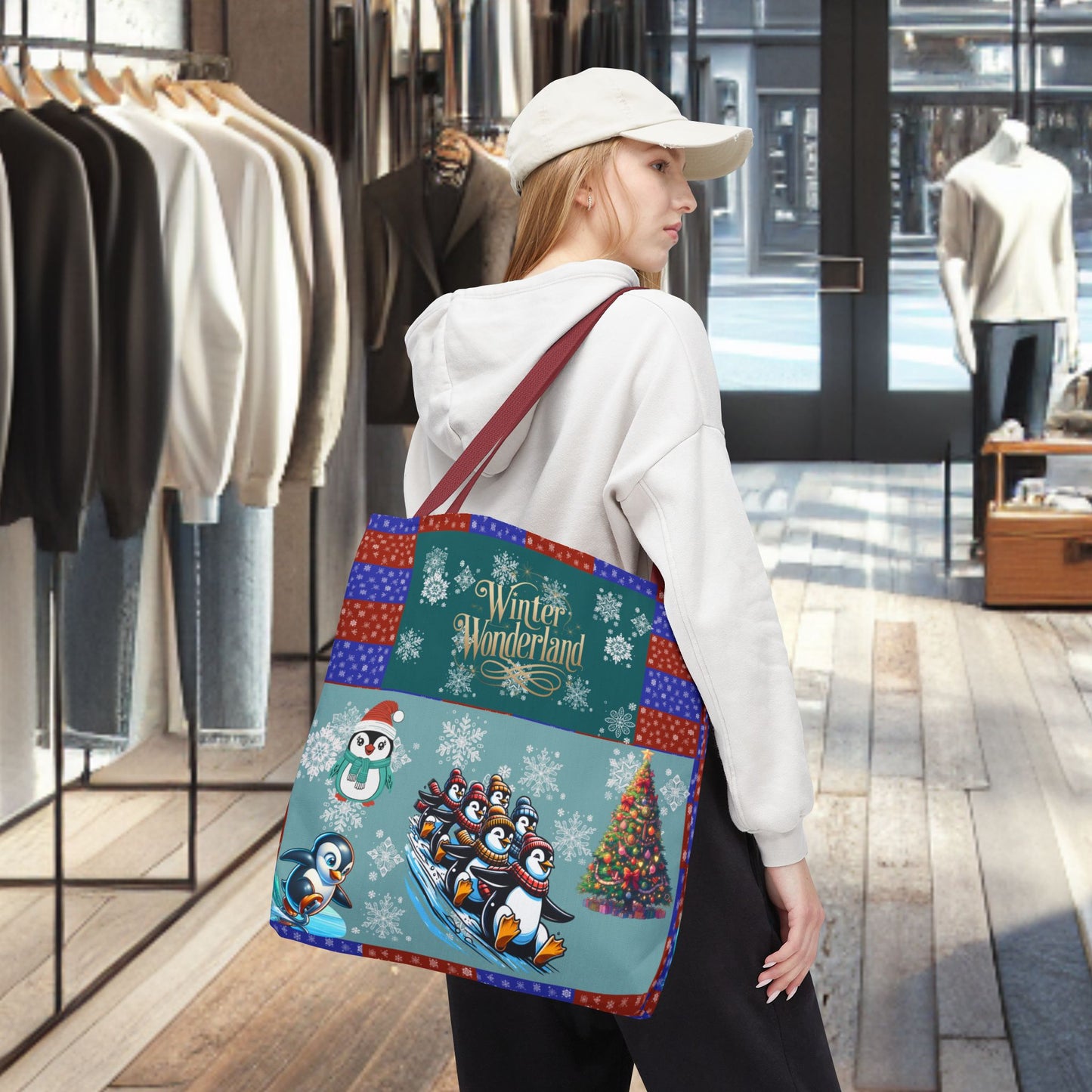 Winter Wonderland Penguin Tote Bag — All-Over Print