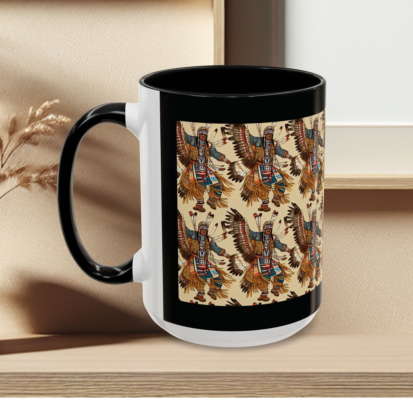 Mug- American Native Dancers Accent Coffee Mug (11, 15oz)