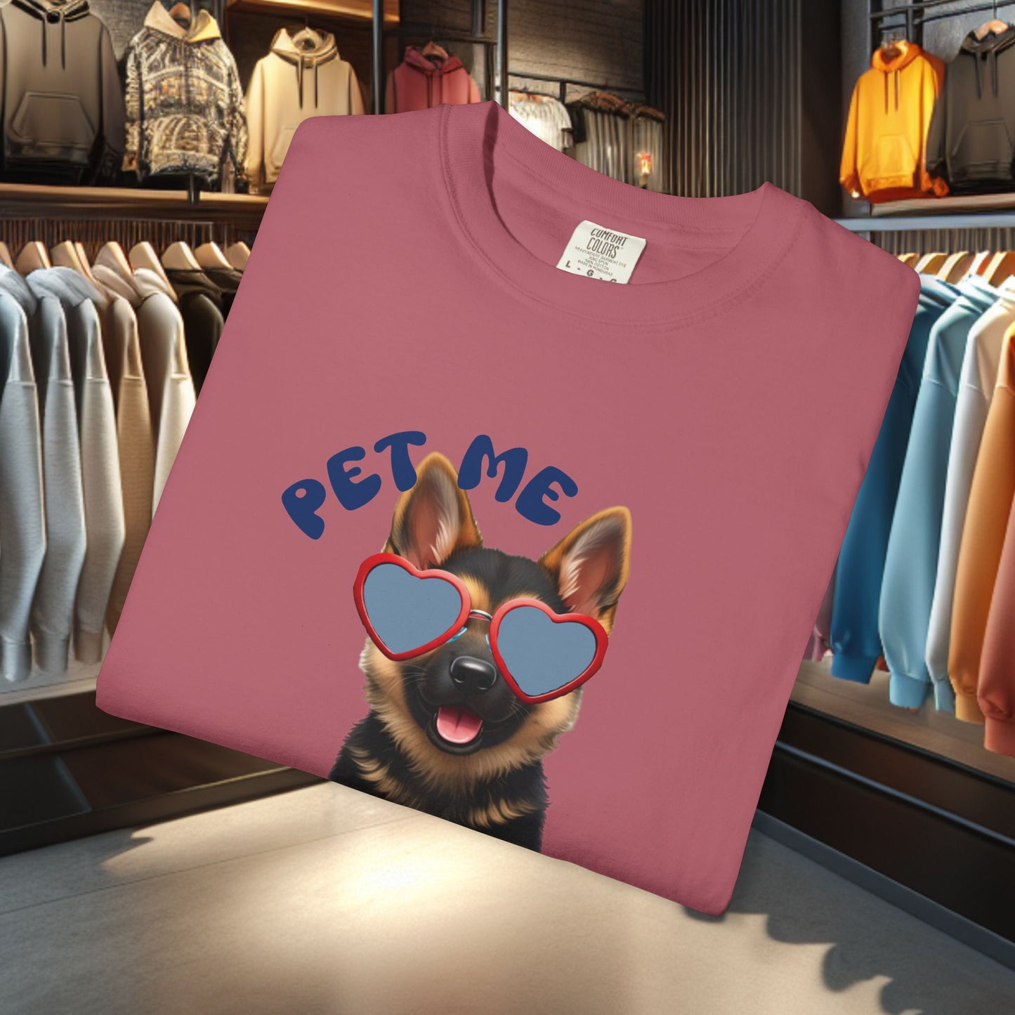 Copy of German Sheperd Puppy Tee — "Pet Me" Dyed T-Shirt