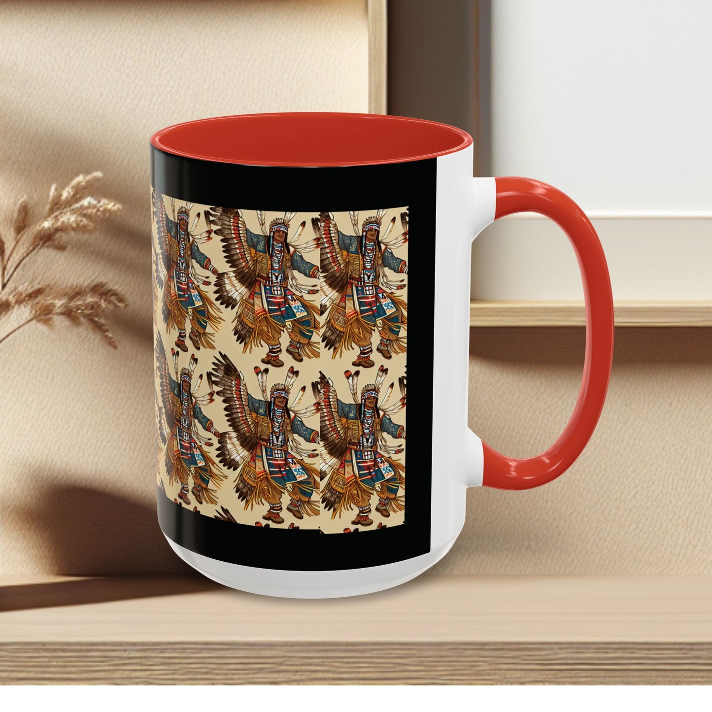 Mug- American Native Dancers Accent Coffee Mug (11, 15oz)