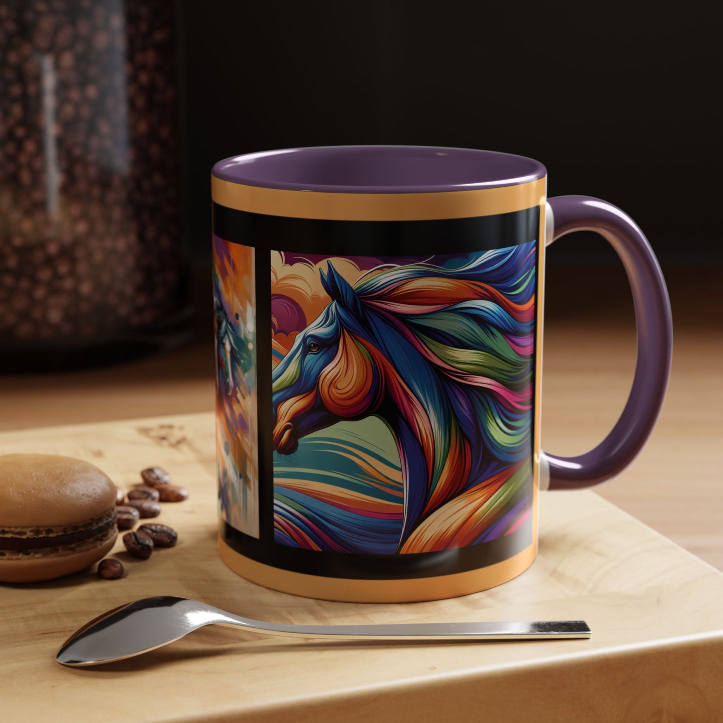 Mug Coffee Multi Color Horses 11oz 15oz
