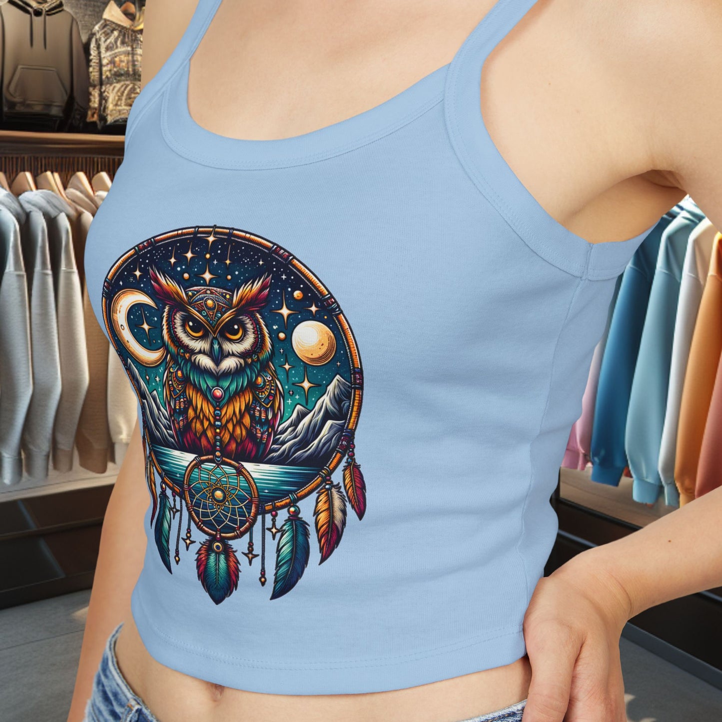 Women's Tank Top Owl Dreamcatcher Spaghetti Strap