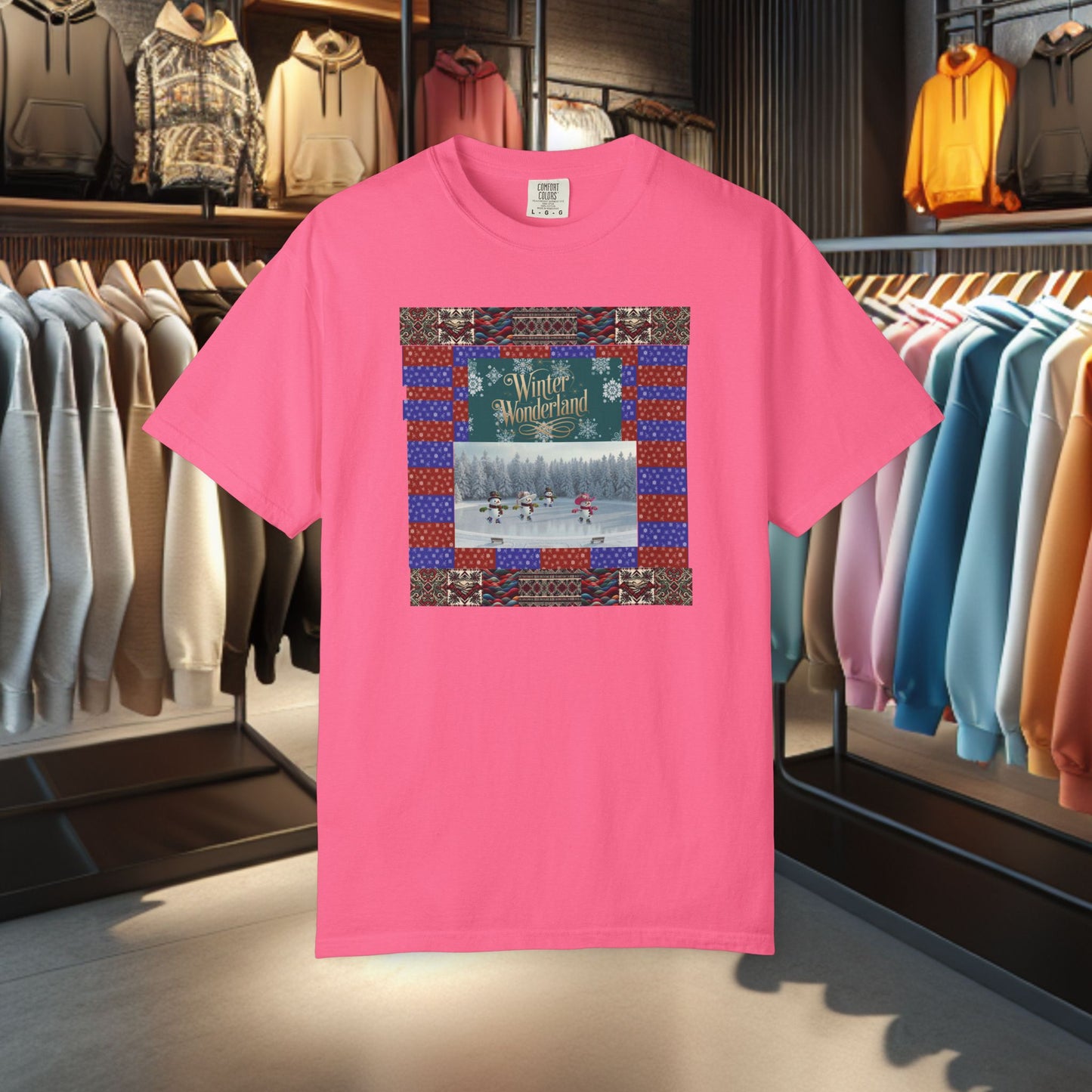 Vintage Winter Wonderland Ice Skating Snowmen/women Tee