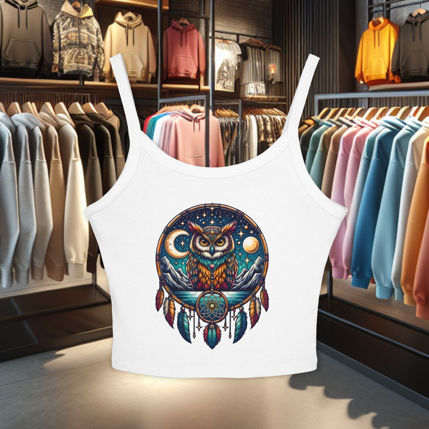 Women's Tank Top Owl Dreamcatcher Spaghetti Strap